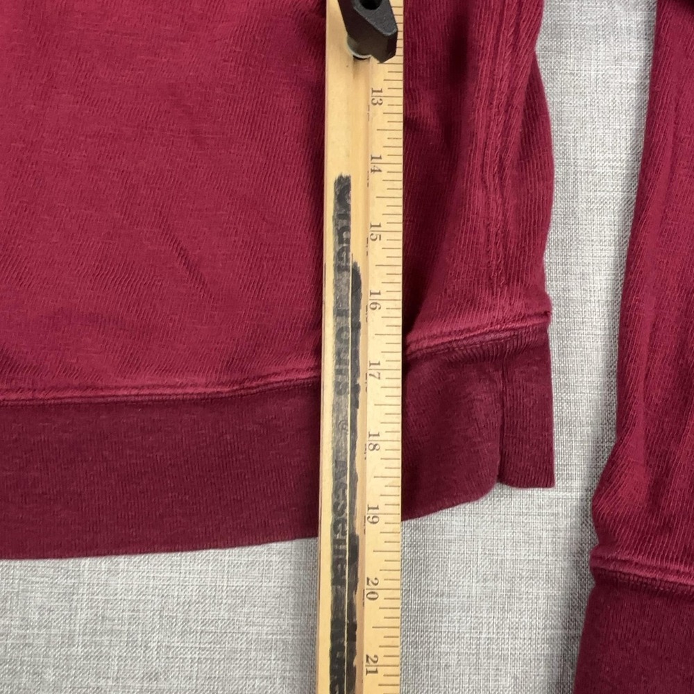 James Perse Hoodie Womens 3 Red Pullover Terry Hooded Pockets Slim Raglan Sleeve - Picture 3 of 8